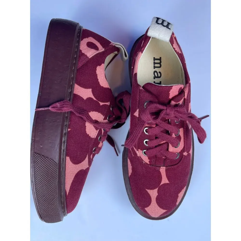 Marimekko Niittyheinikossa Mini Unikko women’s sneakers size 39 red poppy Laceup